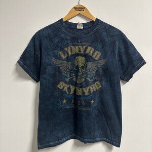 Y2K Lynyrd Skynyrd Tie Dye Tshirt Rock Mens Size Medium Blue